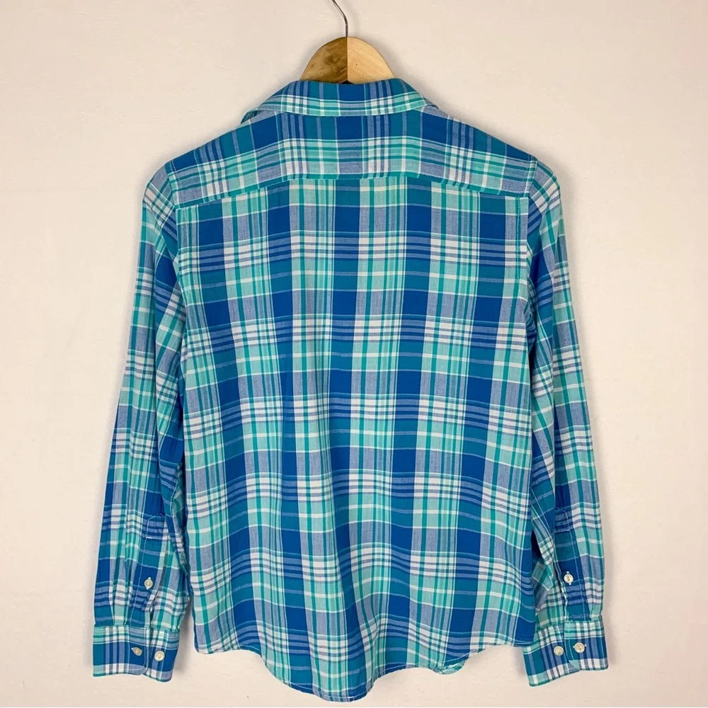 Lauren Ralph Lauren Blue Plaid Button Down Shirt - Picture 2 of 5